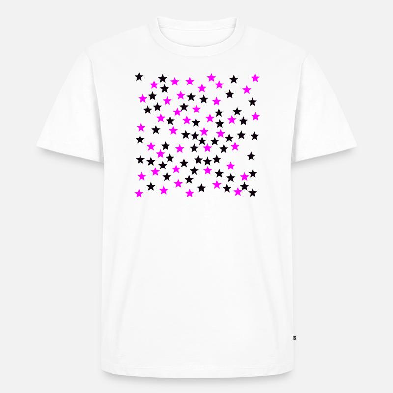 Stern pink schwarz Sterne Geschenkidee - Männer Premium Bio T-Shirt - Weiß