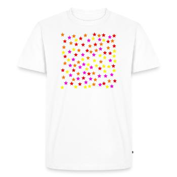 Idée cadeau étoile orange jaune rose rose rouge - T-shirt Premium bio Homme - blanc - Devant - Nico (187cm)