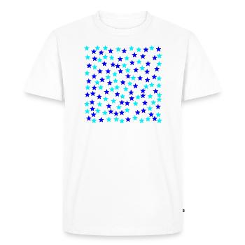 Idée cadeau étoiles bleu clair bleu foncé - T-shirt Premium bio Homme - blanc - Devant - Nico (187cm)
