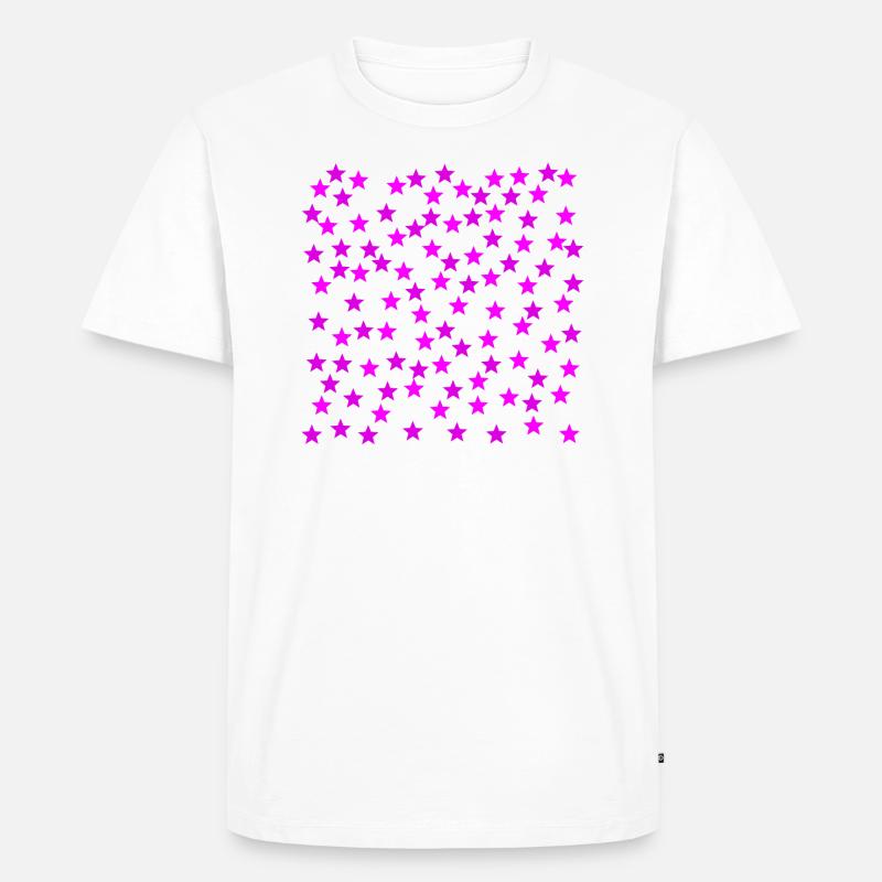 Rosa Sterne Geschenkidee pink - Männer Premium Bio T-Shirt - Weiß