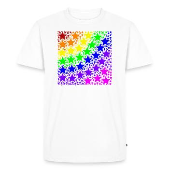 Étoiles arc-en-ciel idée cadeau coloré LGBT LGBTQ - T-shirt Premium bio Homme - blanc - Devant - Nico (187cm)