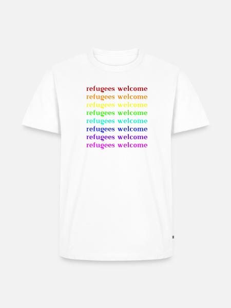 Refugees Welcome Gift Idea - Men's Premium Organic T-Shirt - white
