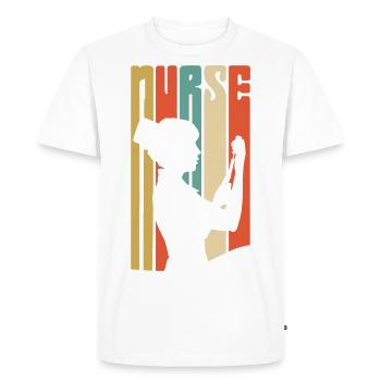 Retro - Vintage - Nurse - Syringe -70s - Men's Premium Organic T-Shirt - white - Front - Nico (187cm)