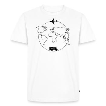 Carte Avion Voyage - T-shirt Premium bio Homme - blanc - Devant - Nico (187cm)