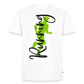 Running coureur joggeur courir faire du jogging - T-shirt Premium bio Homme - blanc - Devant - Nico (187cm)