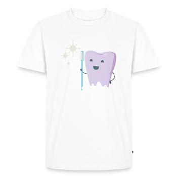 Dentiste Dentiste Brosse à dents Enfants Bébé Cadeau - T-shirt Premium bio Homme - blanc - Devant - Nico (187cm)