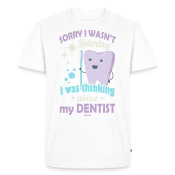 Dentiste Dentiste Brosse à dents Enfants Bébé Cadeau - T-shirt Premium bio Homme - blanc - Devant - Nico (187cm)
