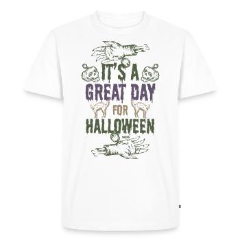 C’est un grand jour pour Halloween - T-shirt Premium bio Homme - blanc - Devant - Nico (187cm)