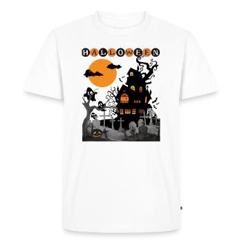 Halloween (maison hantée) - T-shirt Premium bio Homme - blanc - Devant - Nico (187cm)