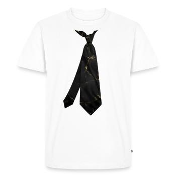 T-shirt cravate imprimé Texture craquelée Noir Or - T-shirt Premium bio Homme - blanc - Devant - Nico (187cm)