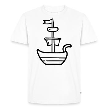Bateau pirate - T-shirt Premium bio Homme - blanc - Devant - Nico (187cm)