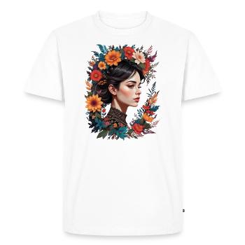 Flower Goddess - Men's Premium Organic T-Shirt - white - Front - Nico (187cm)
