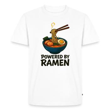 Powered by Ramen - Cool Japan Design - Men's Premium Organic T-Shirt - white - Front - Nico (187cm)
