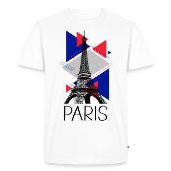 Paris Eiffel Tower France City Skyline Art - Men's Premium Organic T-Shirt - white - Front - Nico (187cm)