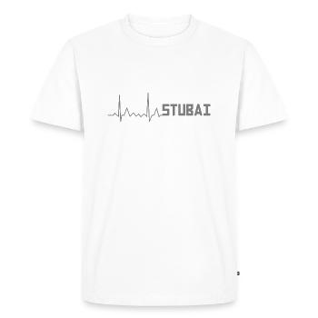 Ski Heartbeat EKG Sports d'hiver Montagnes Stubai - T-shirt Premium bio Homme - blanc - Devant - Nico (187cm)
