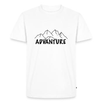 Advanture Experience with Mountains - Men's Premium Organic T-Shirt - white - Front - Nico (187cm)