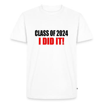 Class of 2024 - T-shirt Premium bio Homme - blanc - Devant - Nico (187cm)
