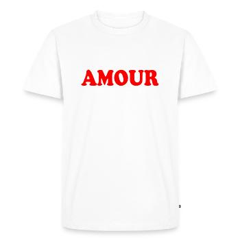 Amour - T-shirt Premium bio Homme - blanc - Devant - Nico (187cm)