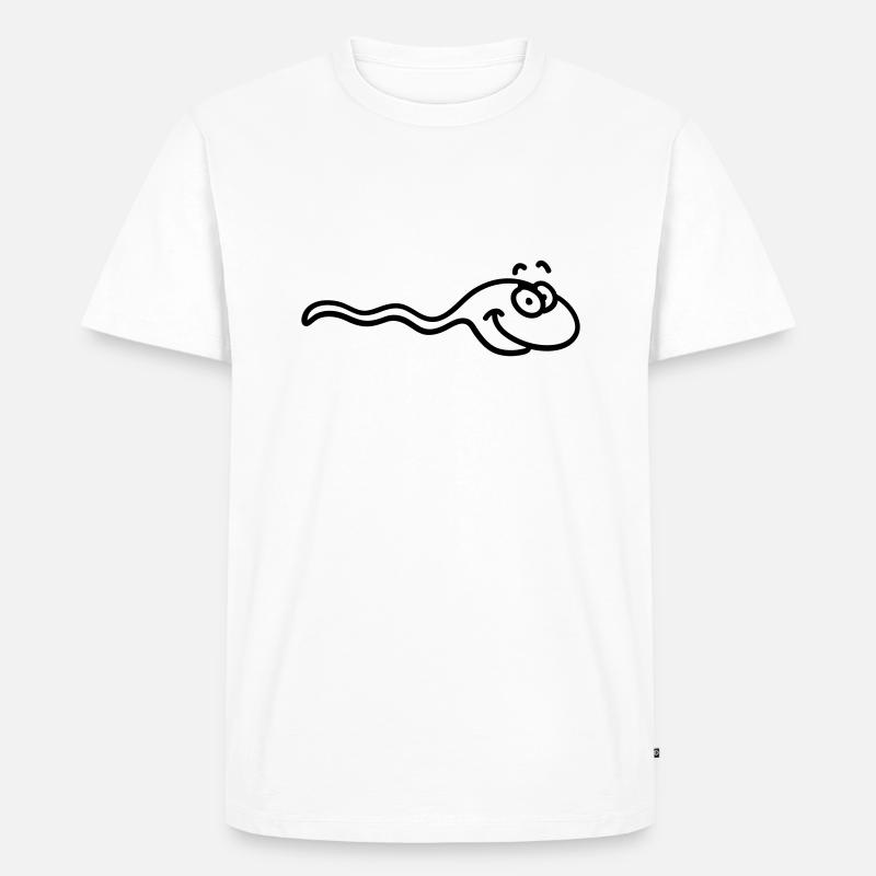 Sperma - Männer Premium Bio T-Shirt - Weiß