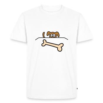 Chien en os - T-shirt Premium bio Homme - blanc - Devant - Nico (187cm)