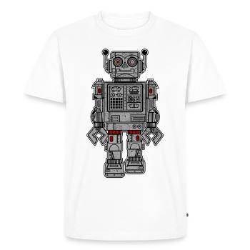 Retro Robot Toys - Men's Premium Organic T-Shirt - white - Front - Nico (187cm)