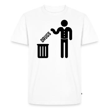 Drugs To The Dustbin! - Men's Premium Organic T-Shirt - white - Front - Nico (187cm)