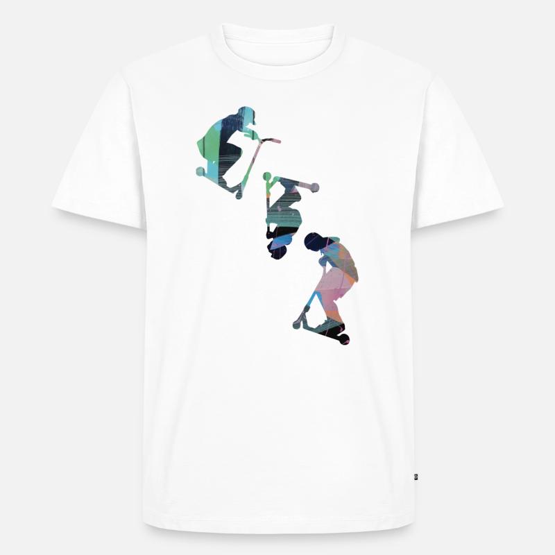 Stuntscooter,Trickscooter,tricks,stunt,e-scooter - Männer Premium Bio T-Shirt - Weiß