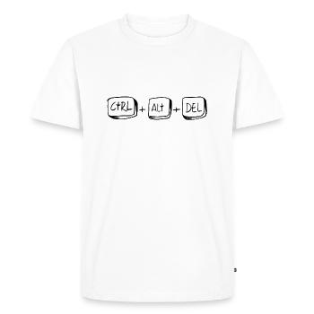 CTRL ALT DEL to restart - Men's Premium Organic T-Shirt - white - Front - Nico (187cm)
