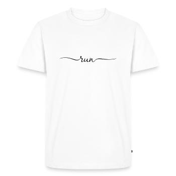 Écriture manuscrite de lettrage RUN - T-shirt Premium bio Homme - blanc - Devant - Nico (187cm)