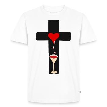 Cross of Christ Blood Horror Halloween Goth Occult - Men's Premium Organic T-Shirt - white - Front - Nico (187cm)
