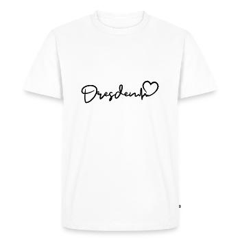 Battement de cœur de Dresde Dresde - T-shirt Premium bio Homme - blanc - Devant - Nico (187cm)