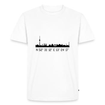 Coordonnées de Berlin N 52 ° 31 '12' 'O13 ° 24' 17 '' - T-shirt Premium bio Homme - blanc - Devant - Nico (187cm)