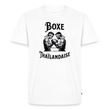 BOXE Thaïlandaise, cadeau pour boxeur et boxeuse - T-shirt Premium bio Homme - blanc - Devant - Nico (187cm)