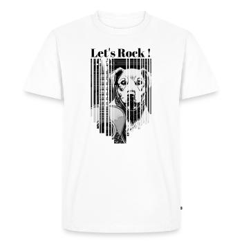 Let’s Rock - Chien - T-shirt Premium bio Homme - blanc - Devant - Nico (187cm)