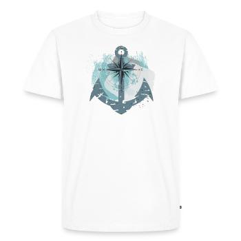 Ancre et boussole - T-shirt Premium bio Homme - blanc - Devant - Nico (187cm)
