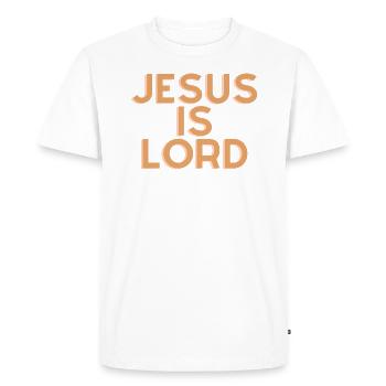 Jésus est Seigneur - Citation chrétienne - T-shirt Premium bio Homme - blanc - Devant - Nico (187cm)