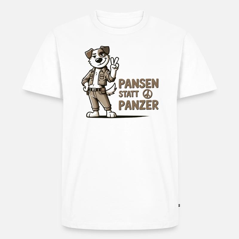 Pansen statt Panzer - Männer Premium Bio T-Shirt - Weiß