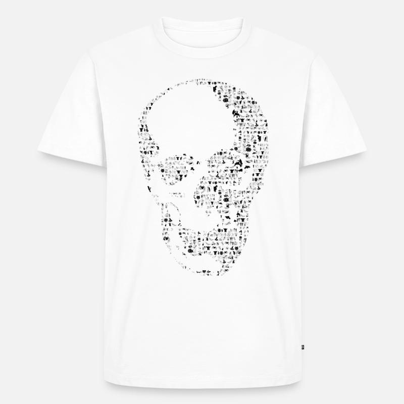 Schädel - Männer Premium Bio T-Shirt - Weiß