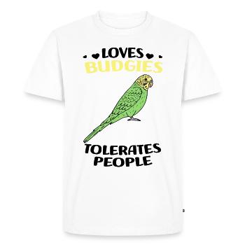 Perruche ondulée - T-shirt Premium bio Homme - blanc - Devant - Nico (187cm)