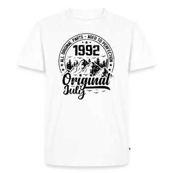 1992 July Original: 32 Years Anniversary Gift - Men's Premium Organic T-Shirt - white - Front - Nico (187cm)