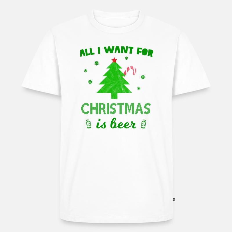 Weihnachten Bier - Geschenk - Männer Premium Bio T-Shirt - Weiß