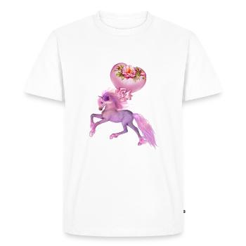 Wonderful fantasy foal with hearts. - Men's Premium Organic T-Shirt - white - Front - Nico (187cm)
