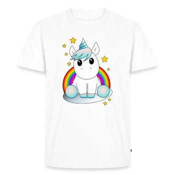 Süsses Einhorn - Männer Premium Bio T-Shirt - Weiß - Vorne - Nico (187cm)