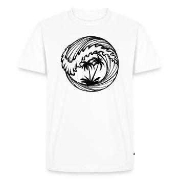 Les palmiers en vague - T-shirt Premium bio Homme - blanc - Devant - Nico (187cm)