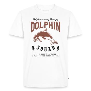 Dauphin Squad Nature Mignon Dauphin Wildlife - T-shirt Premium bio Homme - blanc - Devant - Nico (187cm)