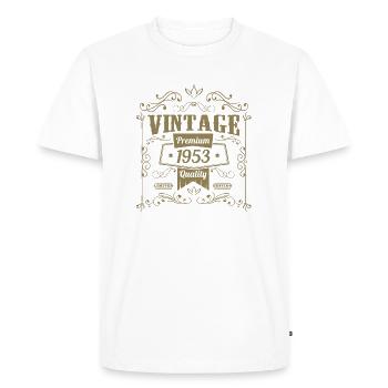 1953 Dictons d’anniversaire 70e anniversaire Dire - T-shirt Premium bio Homme - blanc - Devant - Nico (187cm)