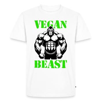 Gorille Bodybuilder Muscles - T-shirt Premium bio Homme - blanc - Devant - Nico (187cm)
