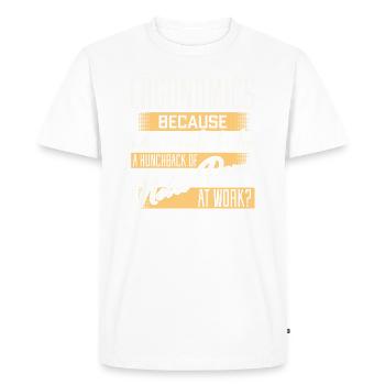 Citation humoristique d’un ergonome - T-shirt Premium bio Homme - blanc - Devant - Nico (187cm)