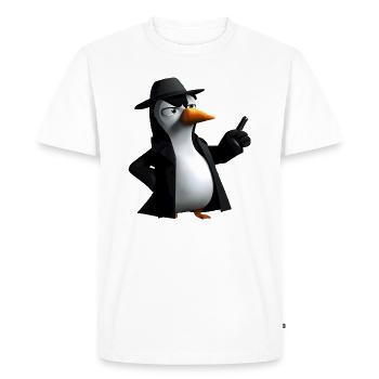 Agent Pingouin - T-shirt Premium bio Homme - blanc - Devant - Nico (187cm)