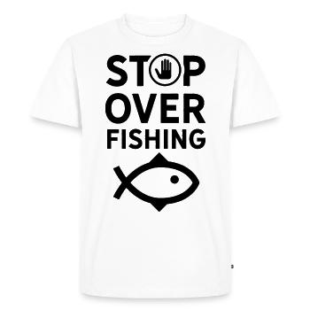 Arrêt de la pêche Mer Océan Pollution - T-shirt Premium bio Homme - blanc - Devant - Nico (187cm)